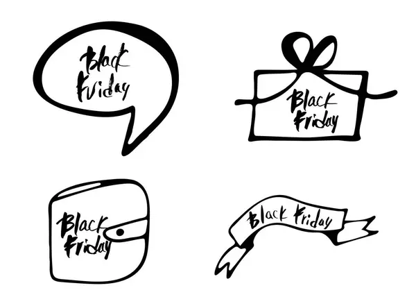 Black Friday vector text with decoration. — Stock Vector