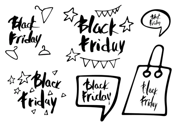 Black Friday vector text with decoration. — Stock Vector