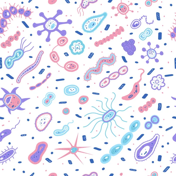 Vektor baktériumok cella varrat nélküli mintát. — Stock Vector