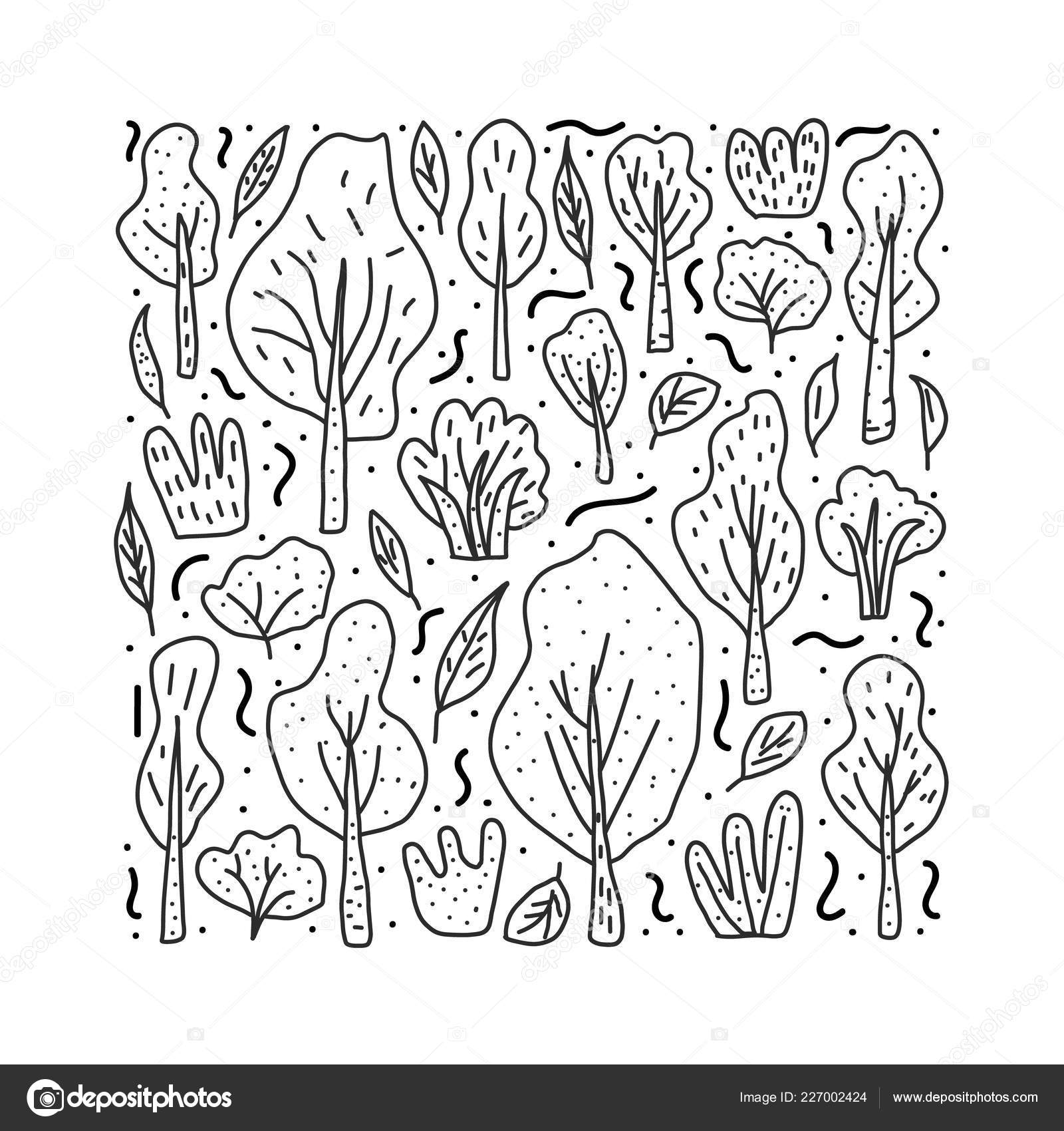 木々 や茂みベクトル ソーシャル メディア デザイン セット ストックベクター C Syuzannam