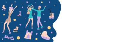 Artistik Patinaj kavramı. Vektör çizim.