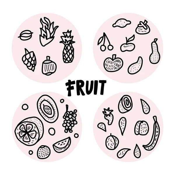 Concepto de vector de fruta en estilo doodle . — Vector de stock