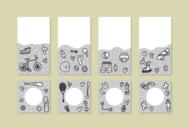 Spor faaliyetleri sembolleri. Vektör çizim.