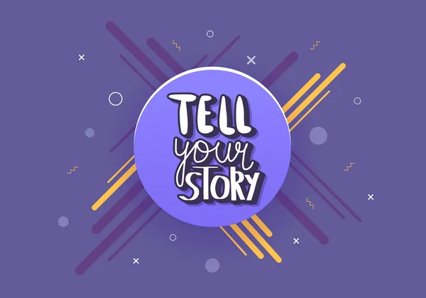 Πείτε σας ιστορία χειρόγραφα γράμματα. — Διανυσματικό Αρχείο