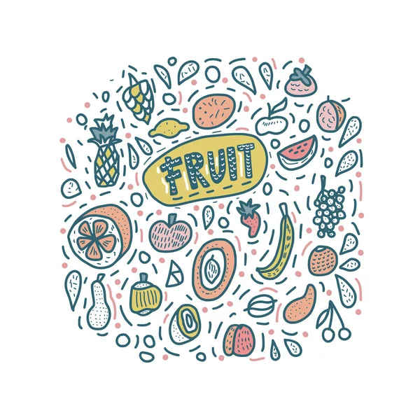 Conceito de vetor de frutas no estilo doodle . —  Vetores de Stock