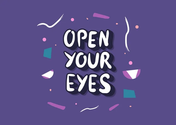 Ανοίξτε τα μάτια σας γράμματα με διακόσμηση. — Διανυσματικό Αρχείο
