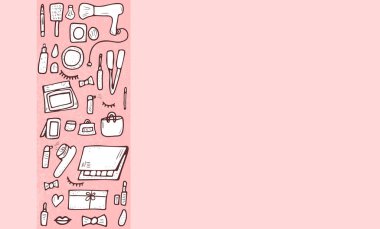 Kozmetik ürünler kümesi. Güzellik araçlar koleksiyonu.