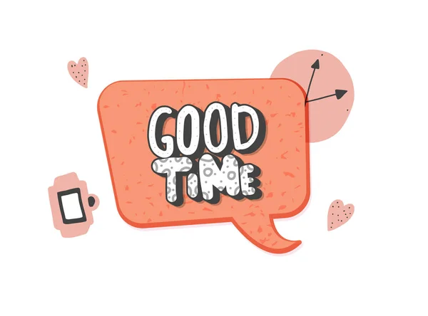 Lettrage vectoriel écrit à la main Good Time . — Image vectorielle