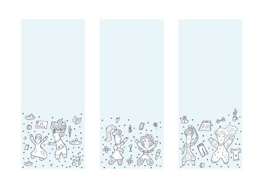 Kız güç stil vektör çizim doodle.