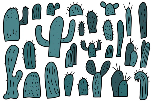 Cactus ambientado en estilo garabato. Ilustración vectorial . — Archivo Imágenes Vectoriales