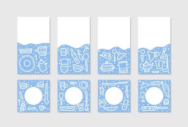 Vektör mutfak aletleri doodle tarzı dizi.