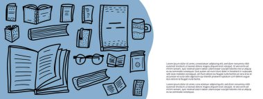 Kavramı kitap. Vektör çizim doodle tarzı.