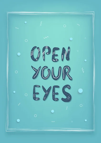 Ανοίξτε τα μάτια σας γράμματα με διακόσμηση. — Διανυσματικό Αρχείο