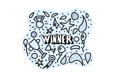 Kazanan dekorasyon ile yazı. Vektör alıntı.