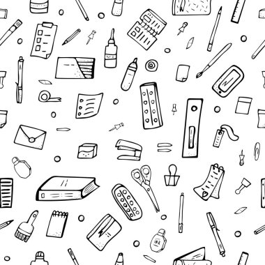 Dikişsiz desen vektör doodle örneği.