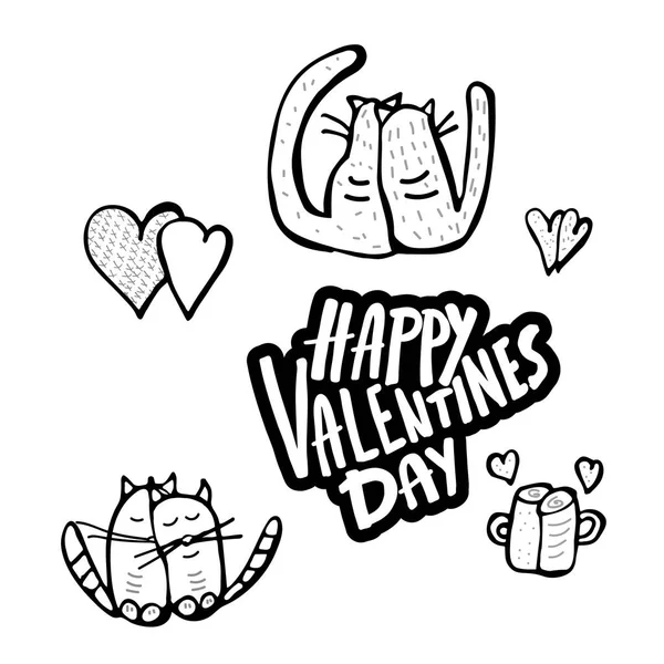 Happy Valentines Day card. Vector illustration. — Stock Vector