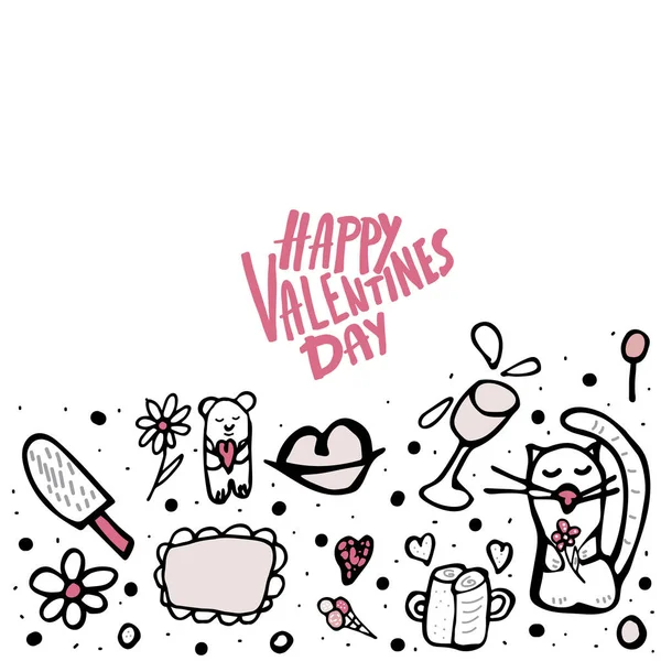 Feliz tarjeta de San Valentín. Ilustración vectorial . — Vector de stock