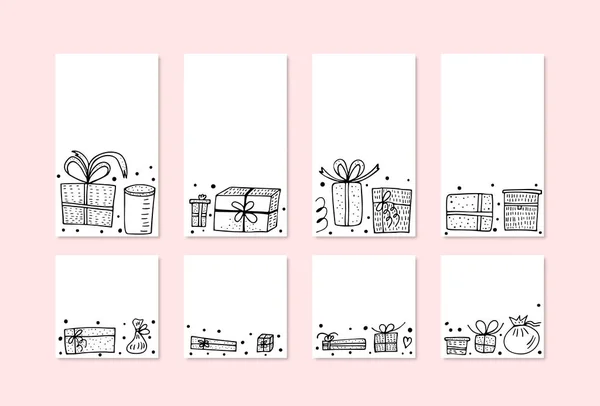 Ensemble de coffrets cadeaux. Illustration vectorielle . — Image vectorielle