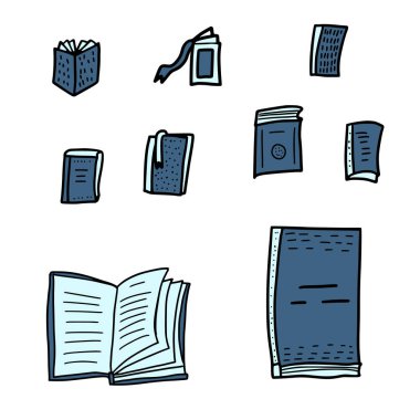 Kavramı kitap. Vektör çizim doodle tarzı.