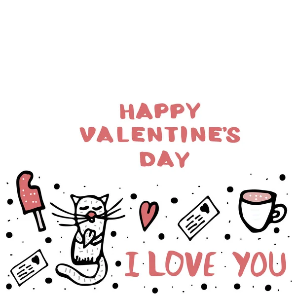 Feliz tarjeta de San Valentín. Ilustración vectorial . — Vector de stock