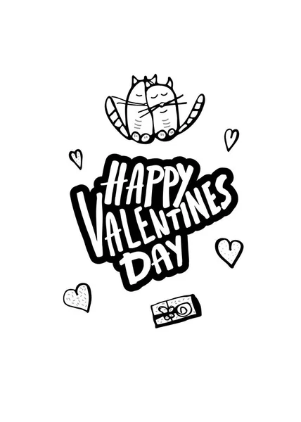 Feliz tarjeta de San Valentín. Ilustración vectorial . — Vector de stock