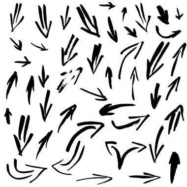 Grunge okları kümesi. Vektör çizim.