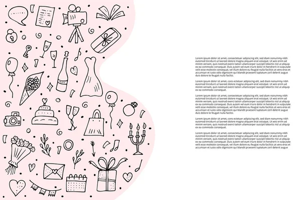 Ślub symbole ustawione. Ilustracja wektorowa design. — Wektor stockowy