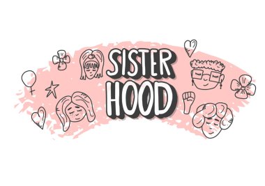 Kardeşlik metin dekorasyonu ile. Vektör çizim.