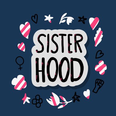 Kardeşlik metin dekorasyonu ile. Vektör çizim.