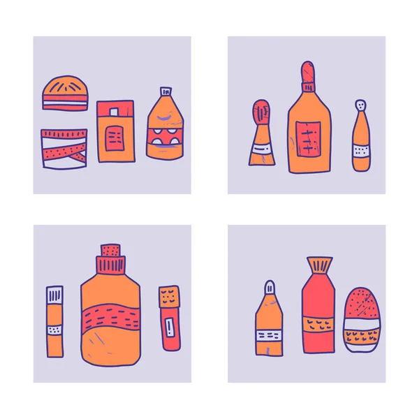 Set de suministros de belleza. Ilustración del diseño vectorial . — Vector de stock