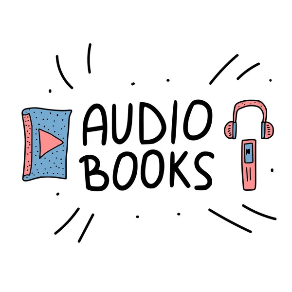Set di simboli audio libri. Illustrazione vettoriale . — Vettoriale Stock