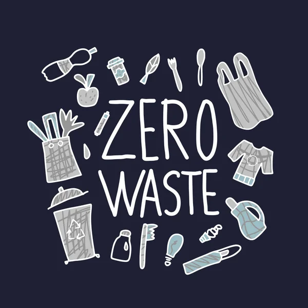 Sıfır atık kavramı alıntı. Vektör çizim. 