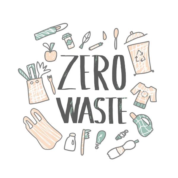 Zero waste concept quote. Vector illustration. — Stock Vector