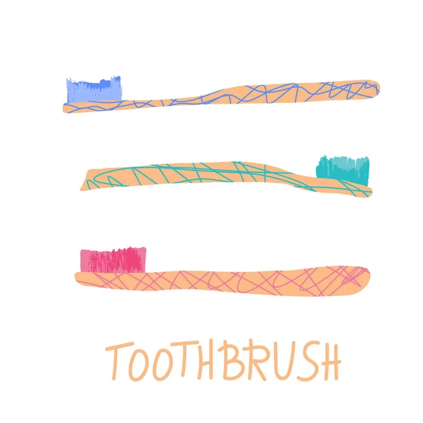 Yaratıcı diş fırçaları ayarlayın. Vektör çizim. — Stok Vektör