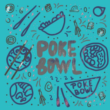 Poke kase kavramı. Vektör tasarım Illustration.