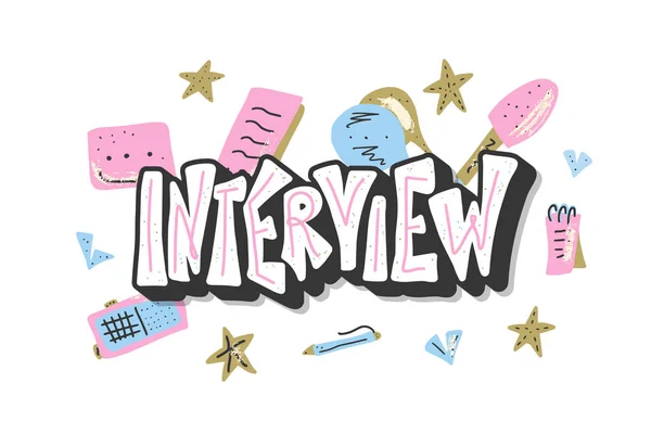 Affiche de design d'interview. Illustration vectorielle . — Image vectorielle