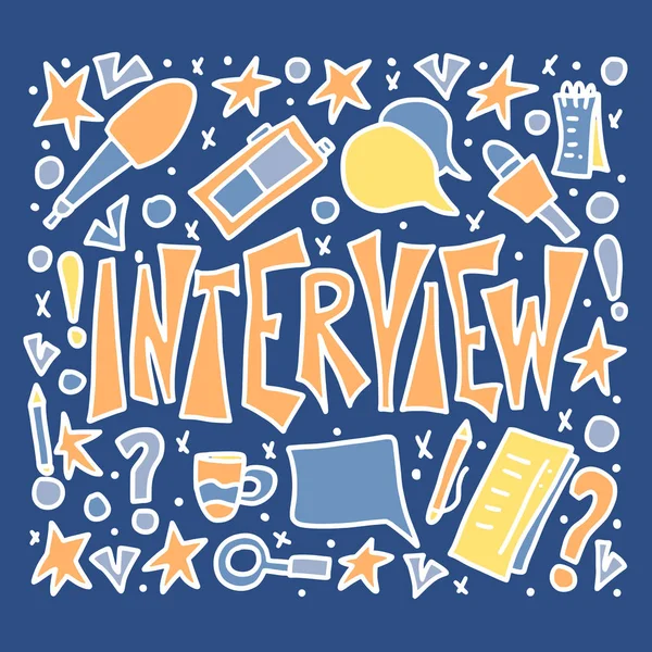 Interview ontwerp poster. Vector illustratie. — Stockvector