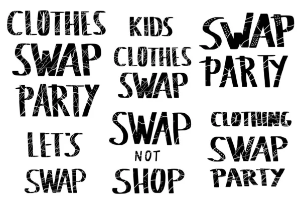 Swap hanwritten lettering set. Texto vectorial . — Vector de stock