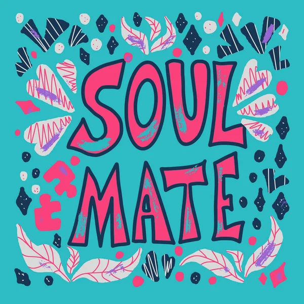 Soulmate cite design. Illustration vectorielle couleur . — Image vectorielle