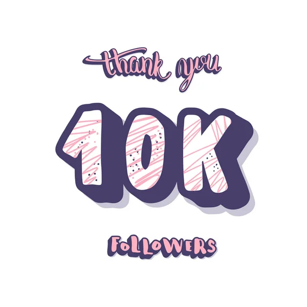 10k followers post. Vector template design. — Stock Vector