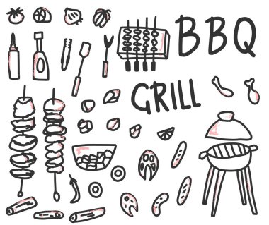 Barbekü kompozisyonu. Vektör tasarımı.
