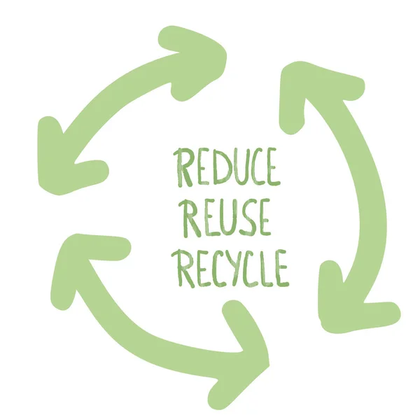 Reduzierung des Recyclingkonzepts. Vektorfarbgestaltung. — Stockvektor