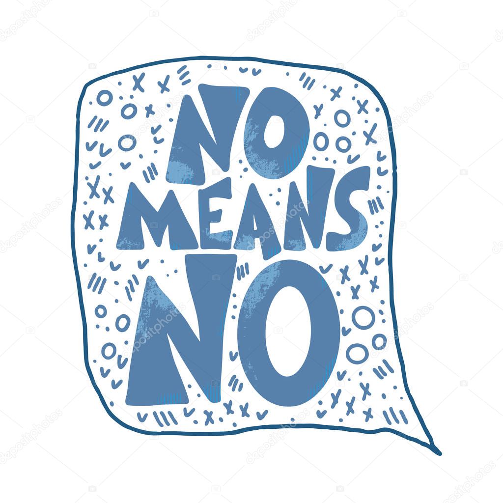 No means no quote. Vector color illustration.