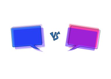 Karşı ekran vektör illüstrasyon. Vs renkli kart.