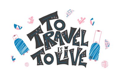 Alıntı vektörde doodle simgeler ile seyahat