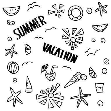 Yaz tatili konsepti. Vektör Illustration.