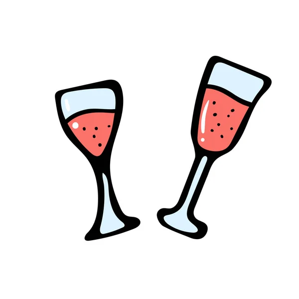Una copa de vino aislada. Diseño de color vectorial . — Vector de stock