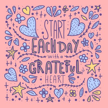 Her gün bir minnettar kalp poster ile başlayın.