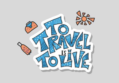 Alıntı vektörde doodle simgeler ile seyahat.