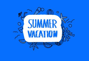 Yaz tatili alıntısı. Vektör rengi stilize metin.